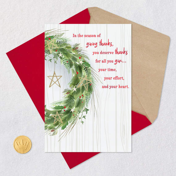 Thanks for All You Give Christmas Card for Caregiver, , large image number 5