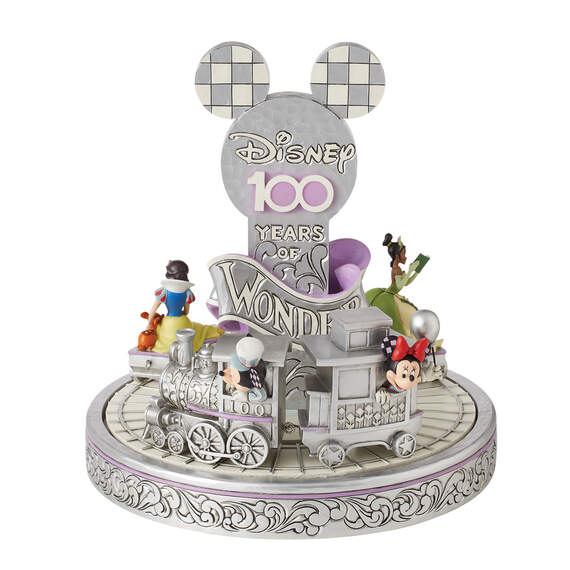Disney 100 Years of Wonder Mickey Mouse and Friends Train Figurine With Lights, 10.2"