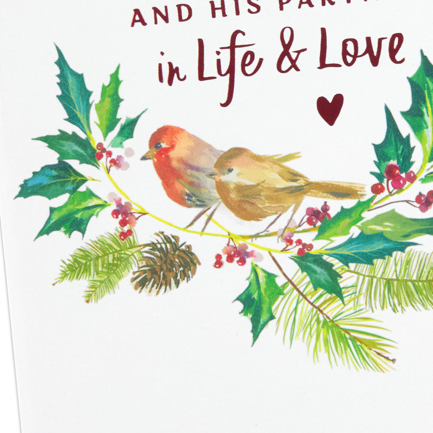 Birds on Branch Christmas Card for Brother and Partner  image number 4