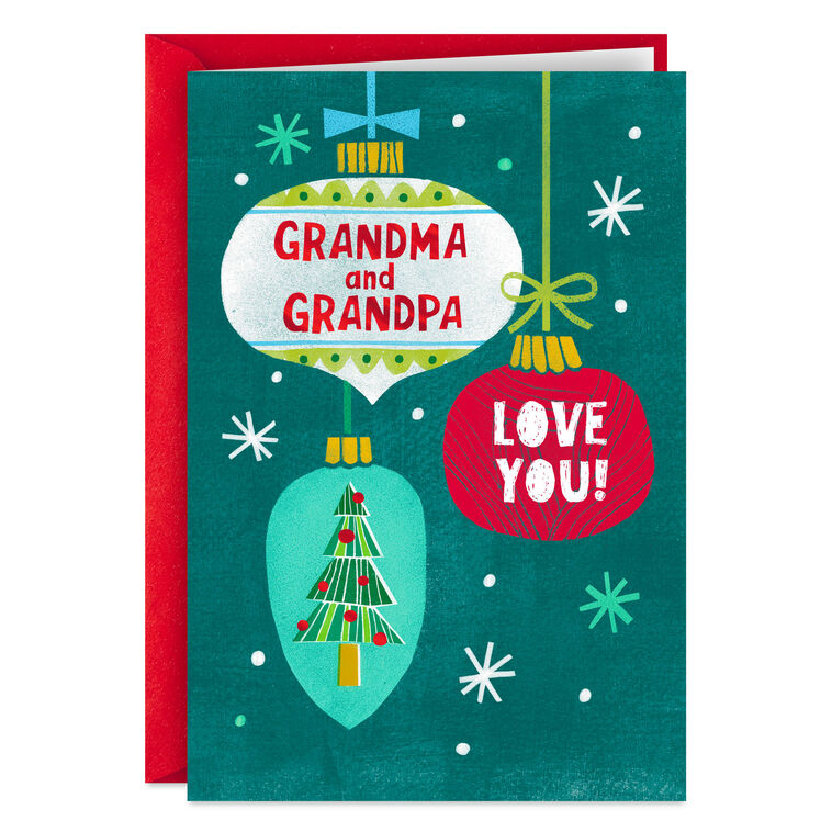 Love You Christmas Card for Grandma and Grandpa
