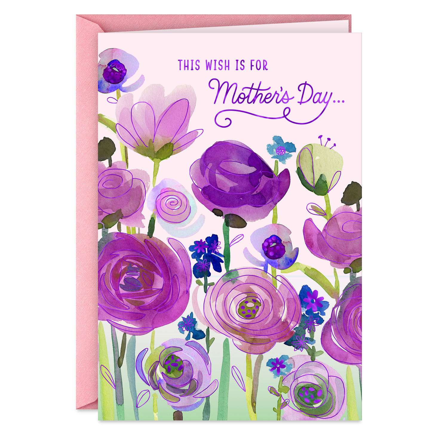 Painted Purple Flowers Mother's Day Card  image number 1