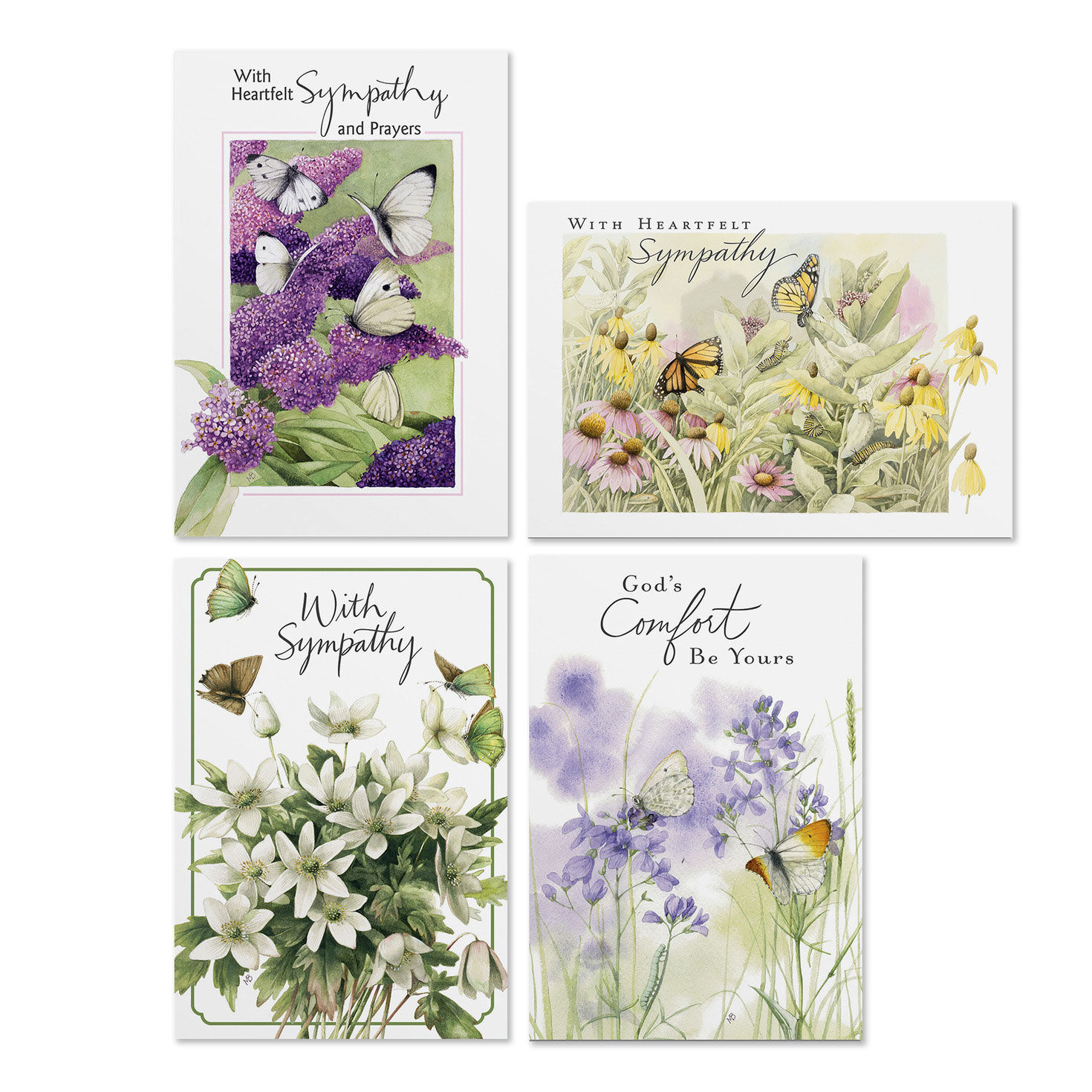 Marjolein Bastin Nature's Blessings Assorted Religious Sympathy Cards, Box of 12
