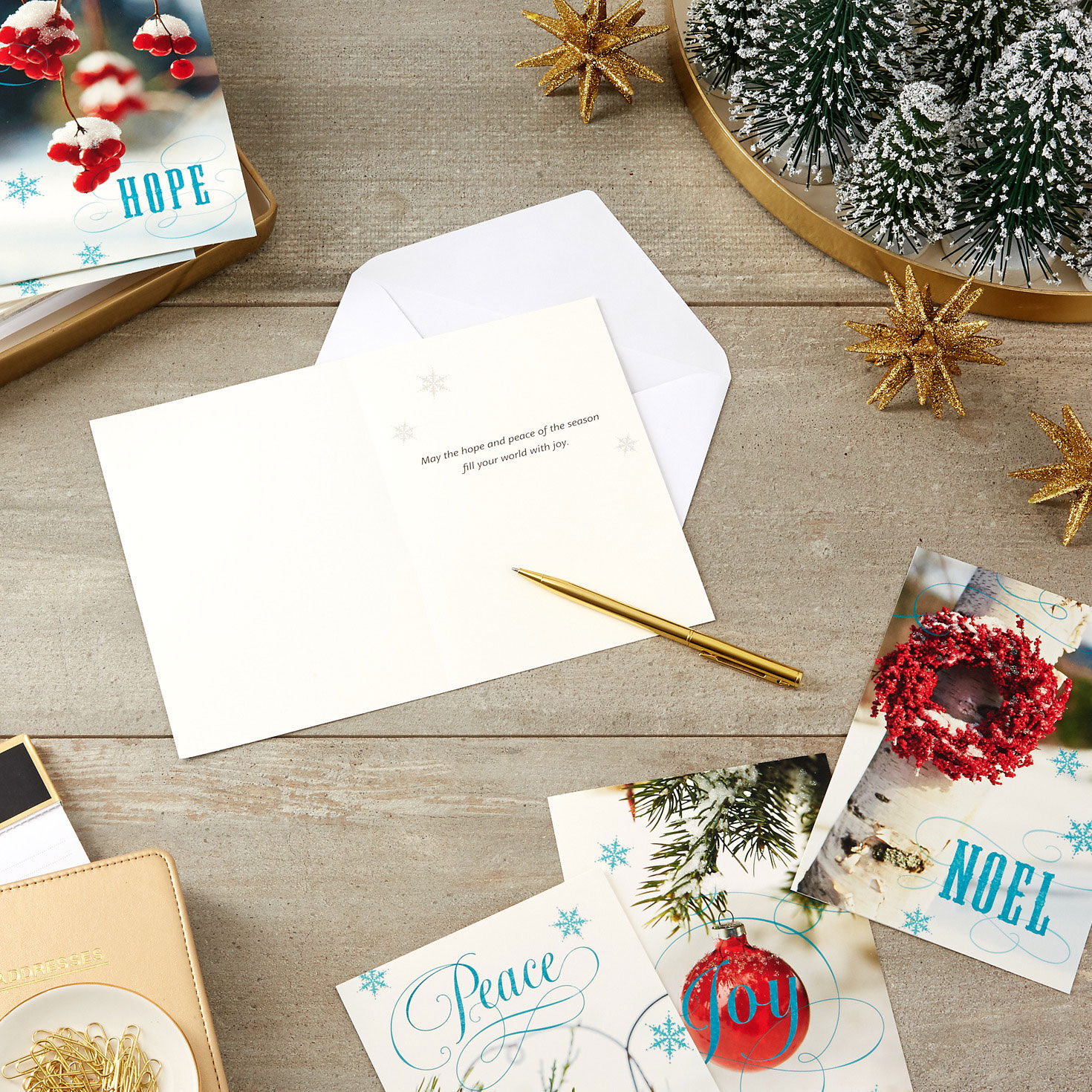 Winter Boughs Boxed Christmas Card Assortment in use image number 8