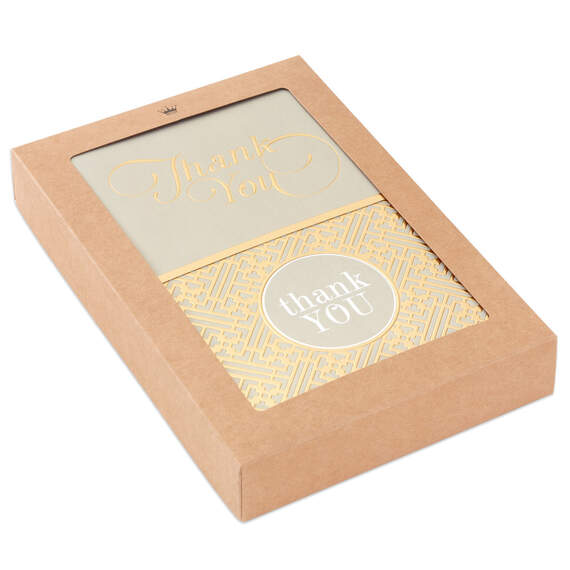 Gray and Gold Bulk Blank Thank-You Notes, Pack of 50