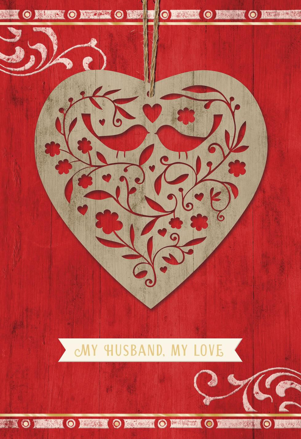 Ornamental Heart Valentine's Day Card for Husband