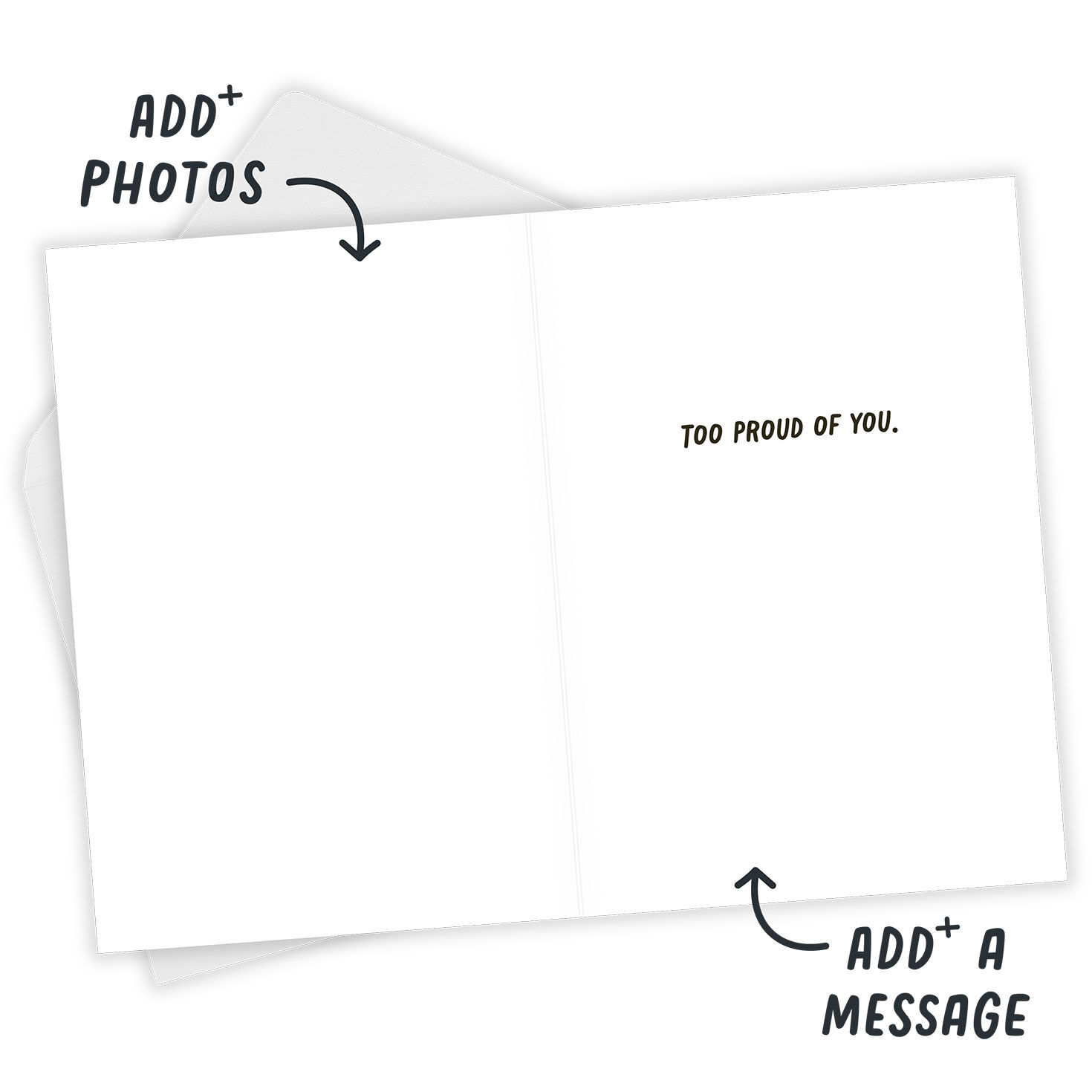 Screaming Mouth Personalized Encouragement Card Open Card with Envelope indicating personalization image number 3