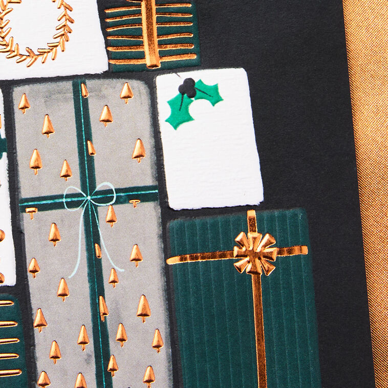 Stacked Presents Nephew Christmas Card Card Front Detail image number 5