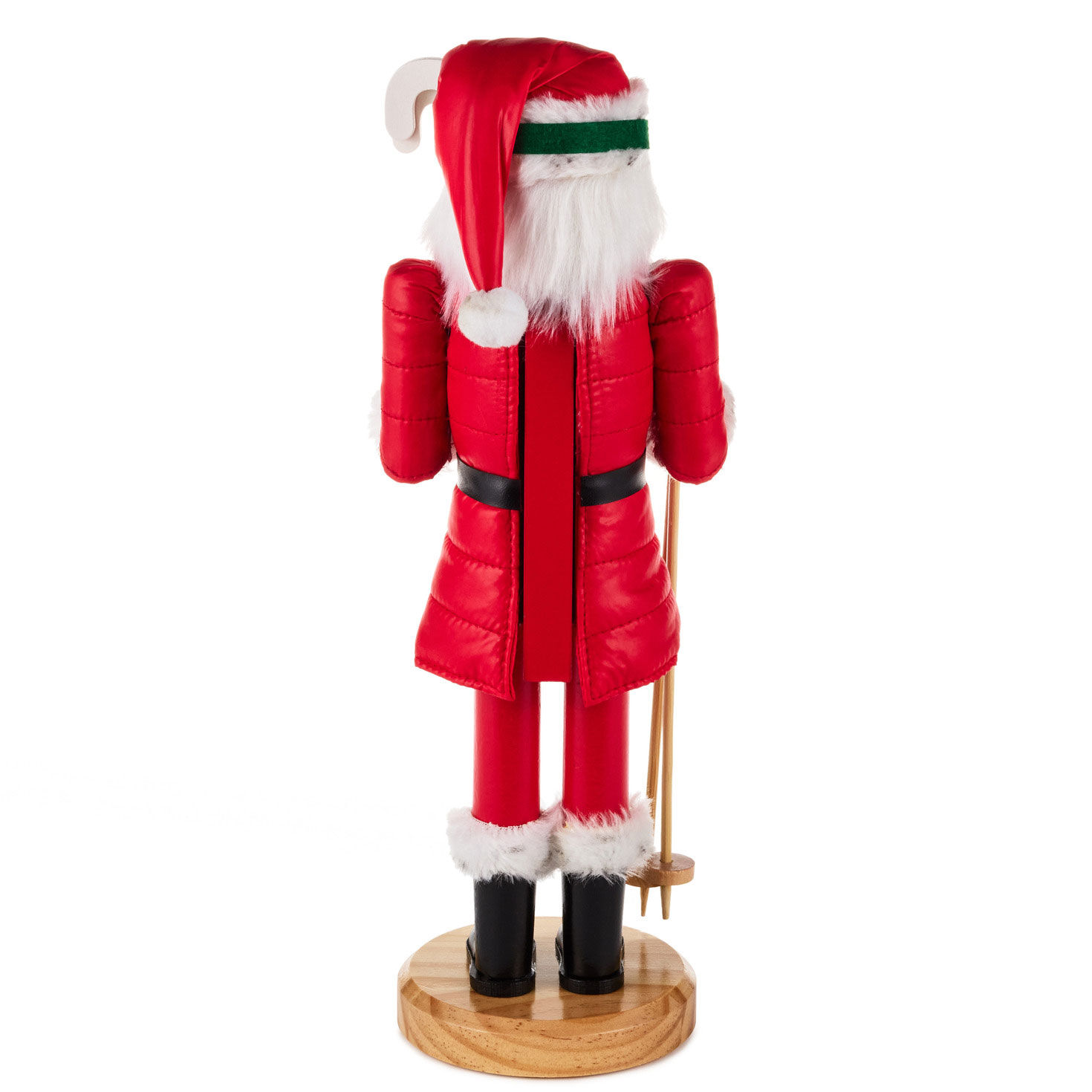 Skiing Santa Nutcracker Decoration back image number 2
