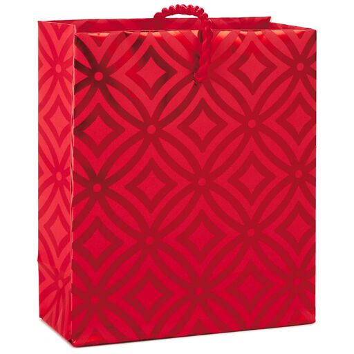 Red Geometric Designs Gift Card Holder Mini Bag, 4.5", 