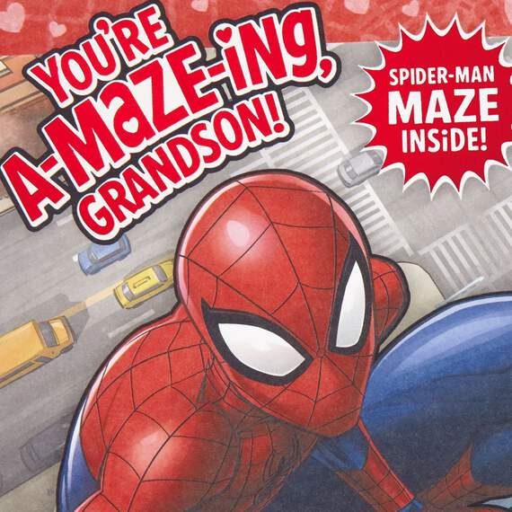 Marvel Spider-Man Valentine's Day Card for Grandson With Maze Activity, , large image number 4