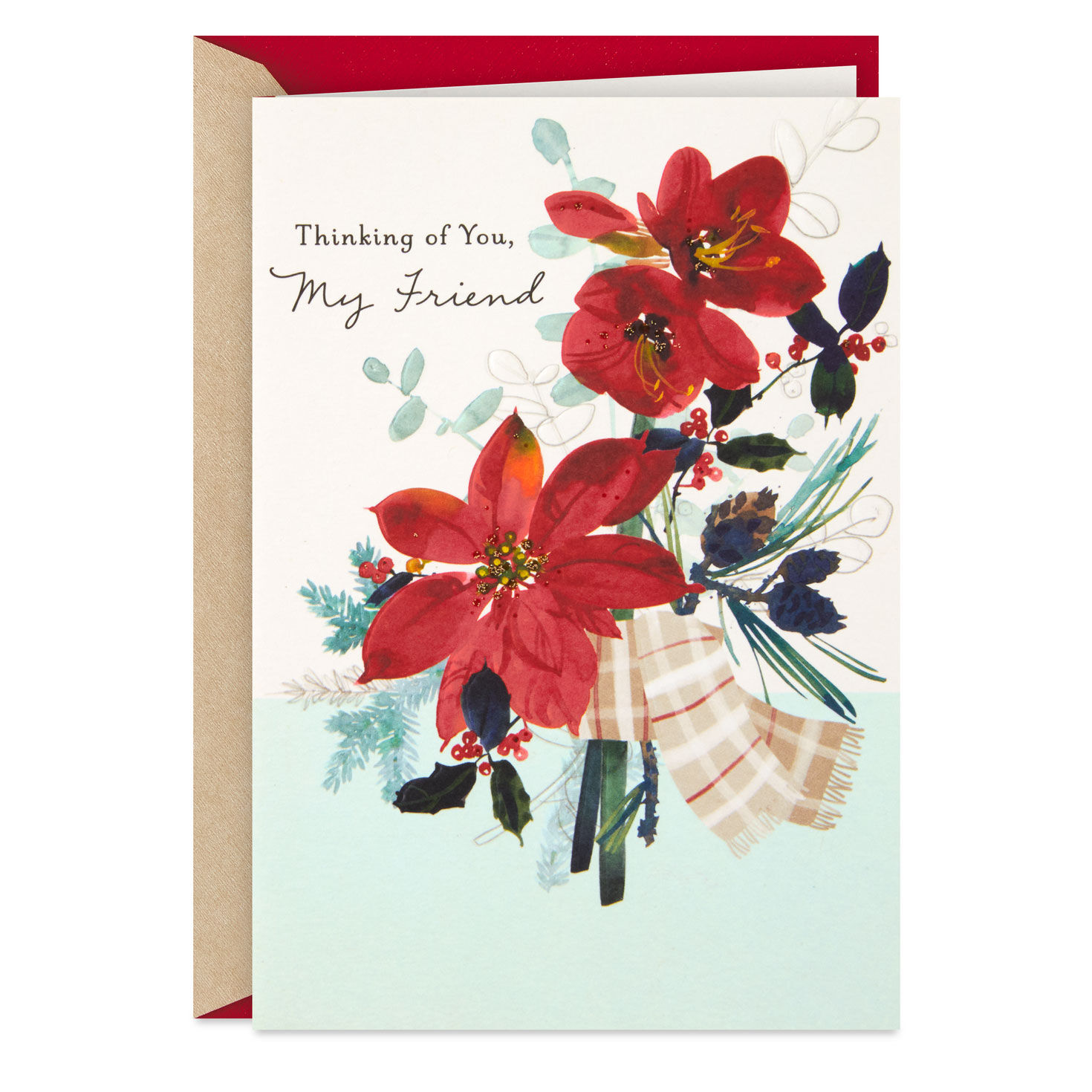 Thankful for Our Friendship Christmas Card for Friend