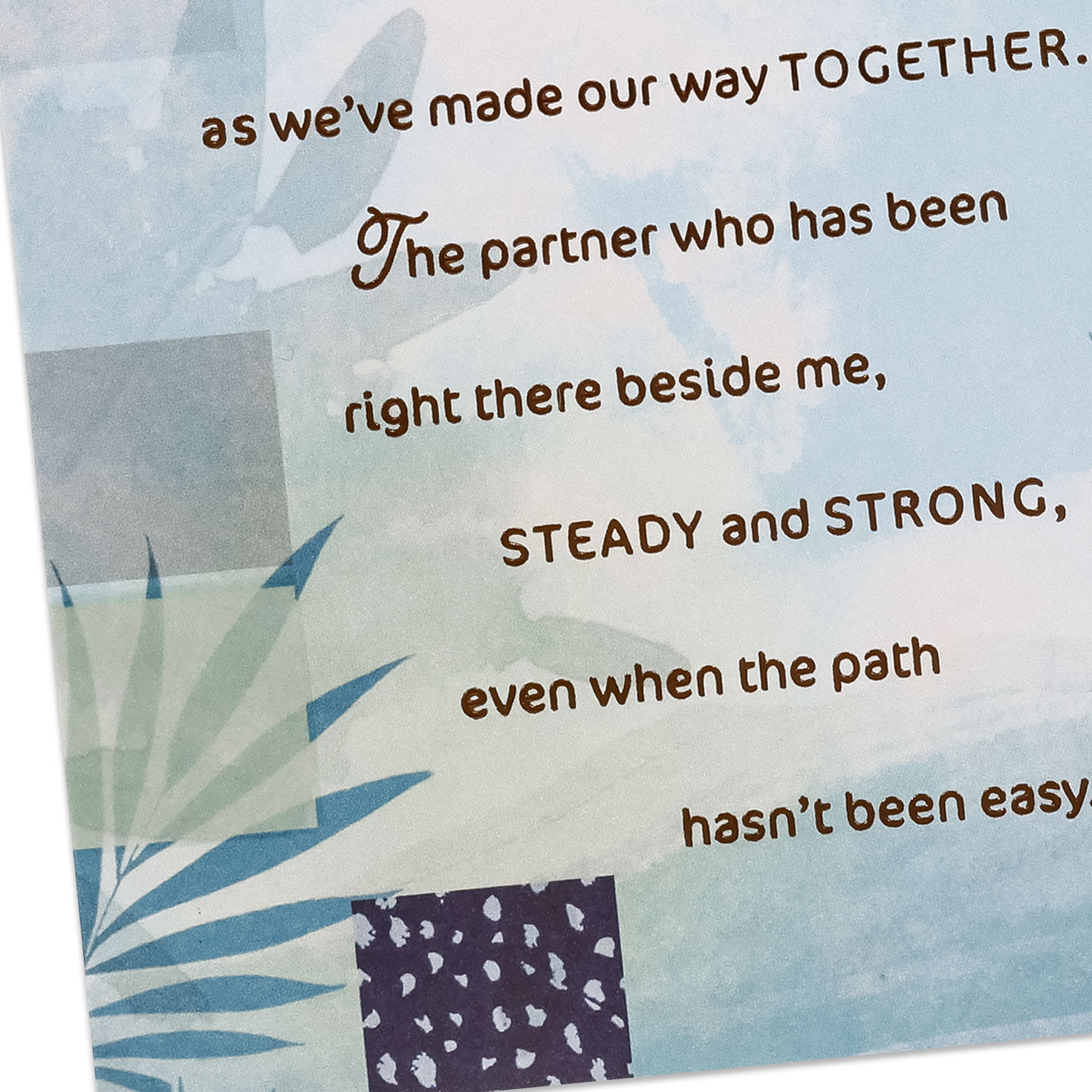 Blue Botanical Print Husband Father's Day Card Card Front Detail image number 5