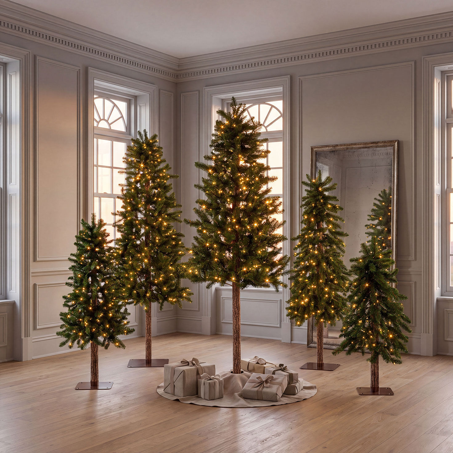 4 ft Pre-Lit Alpine Christmas Tree with 100 Color-Changing LED Lights and 189 Tips in use image number 4
