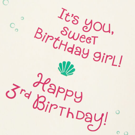 Disney The Little Mermaid Ariel Musical 3rd Birthday Card With Light for Girl, 
