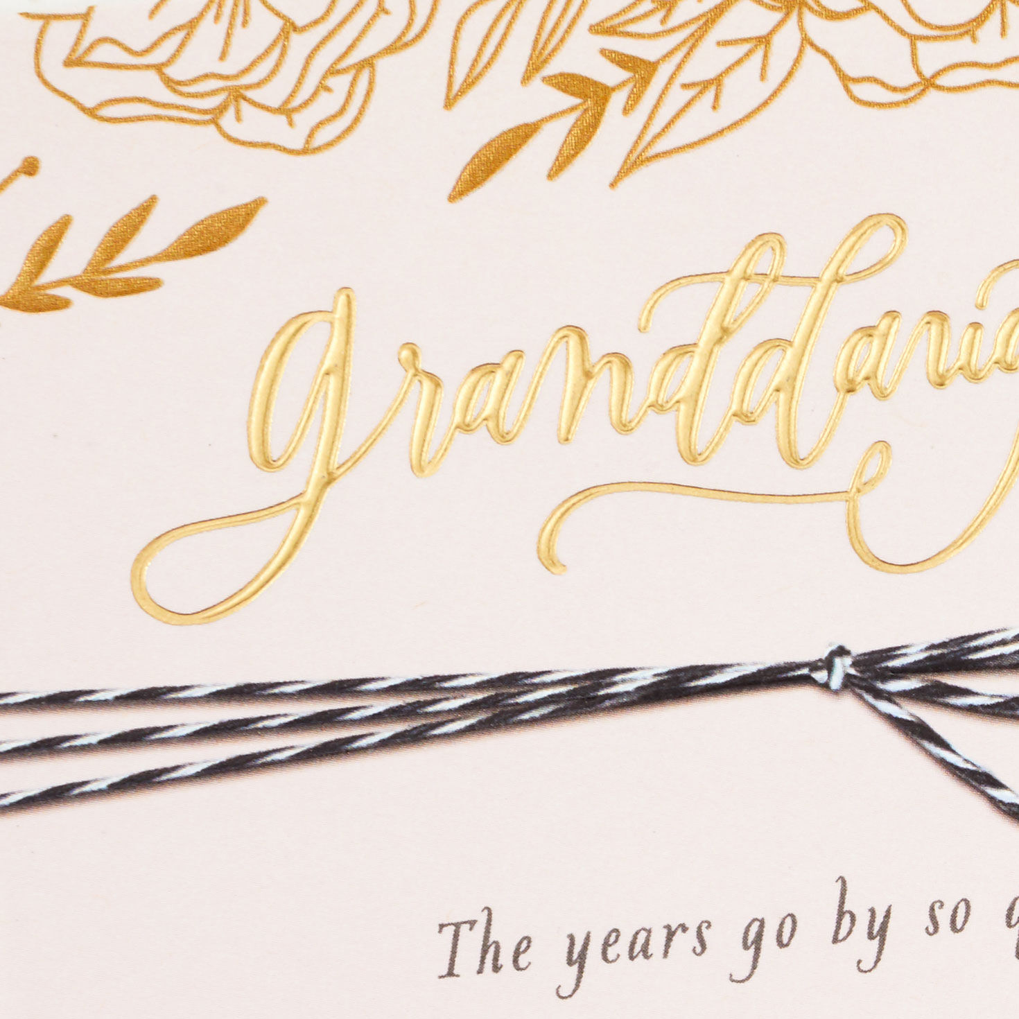 Pink and Gold Flowers Granddaughter Graduation Card Card Front Detail image number 5