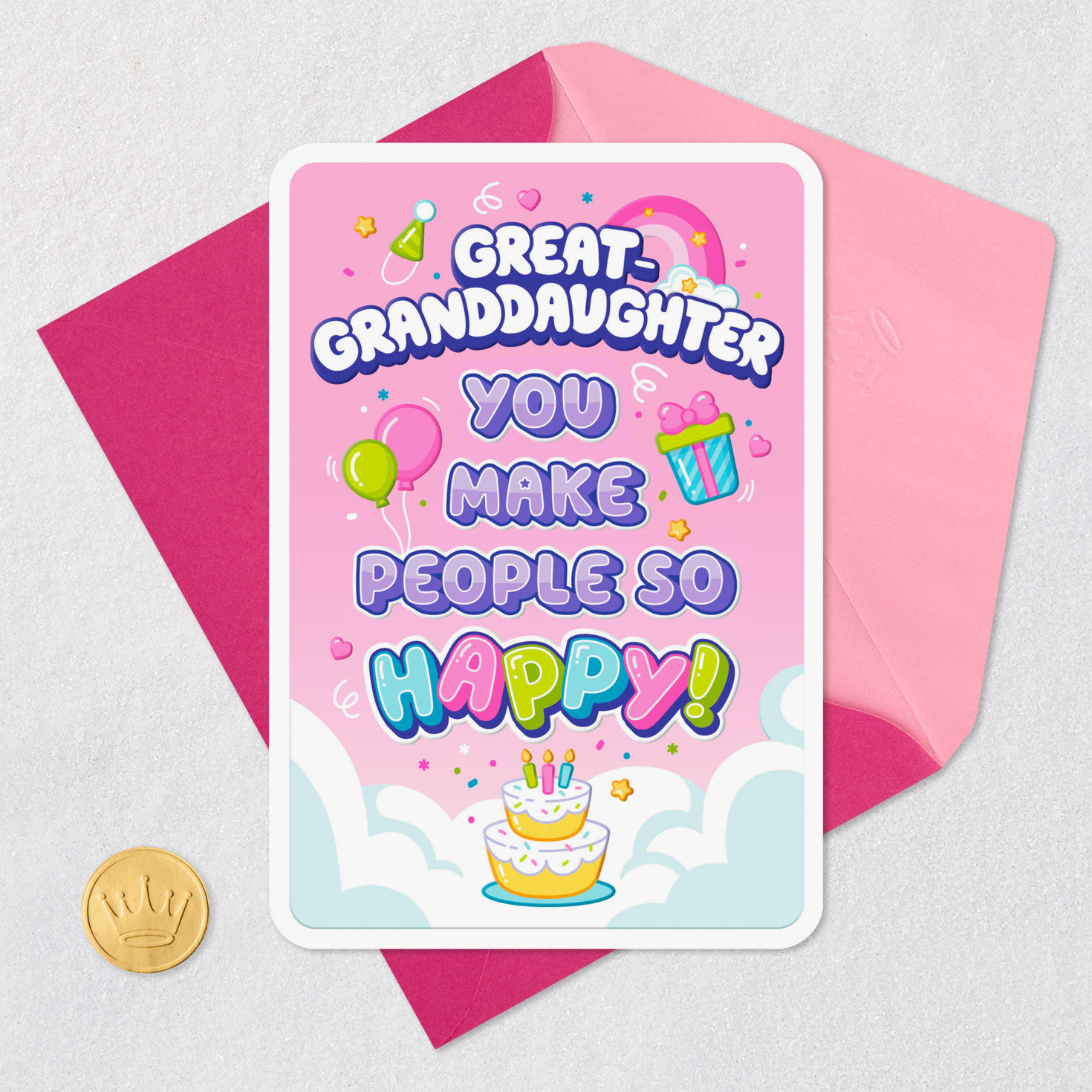 You Make People So Happy Birthday Card for Great-Granddaughter, , large image number 5