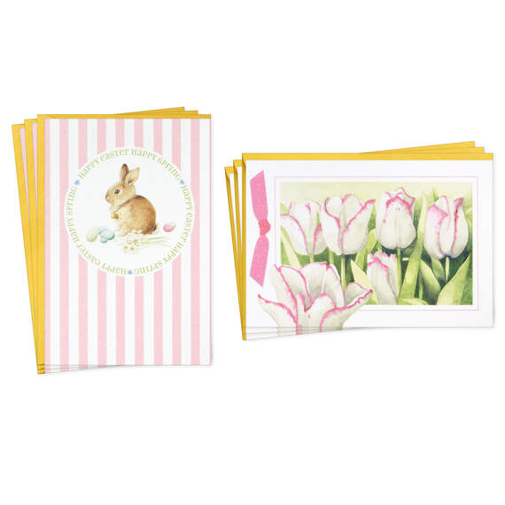 Marjolein Bastin Tulips and Bunny Assorted Easter Cards, Pack of 6