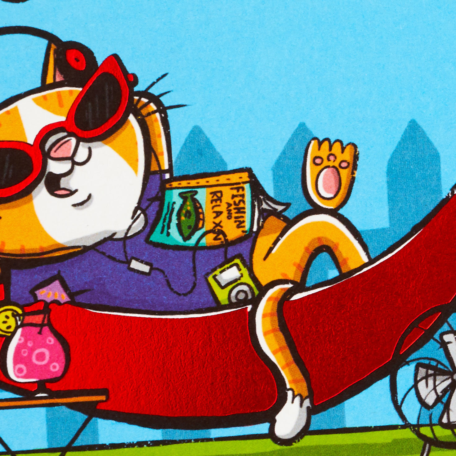 Cat in a Hammock Funny Retirement Card Card Front Detail image number 4