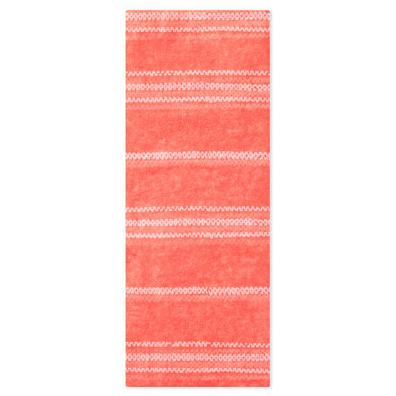 Coral Stripe Tissue Paper, 4 sheets