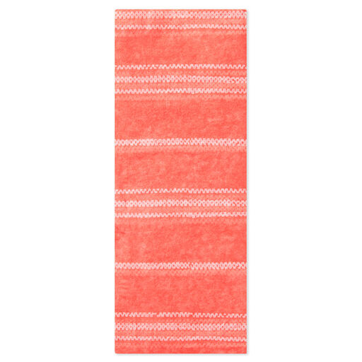 Coral Stripe Tissue Paper, 4 sheets, 