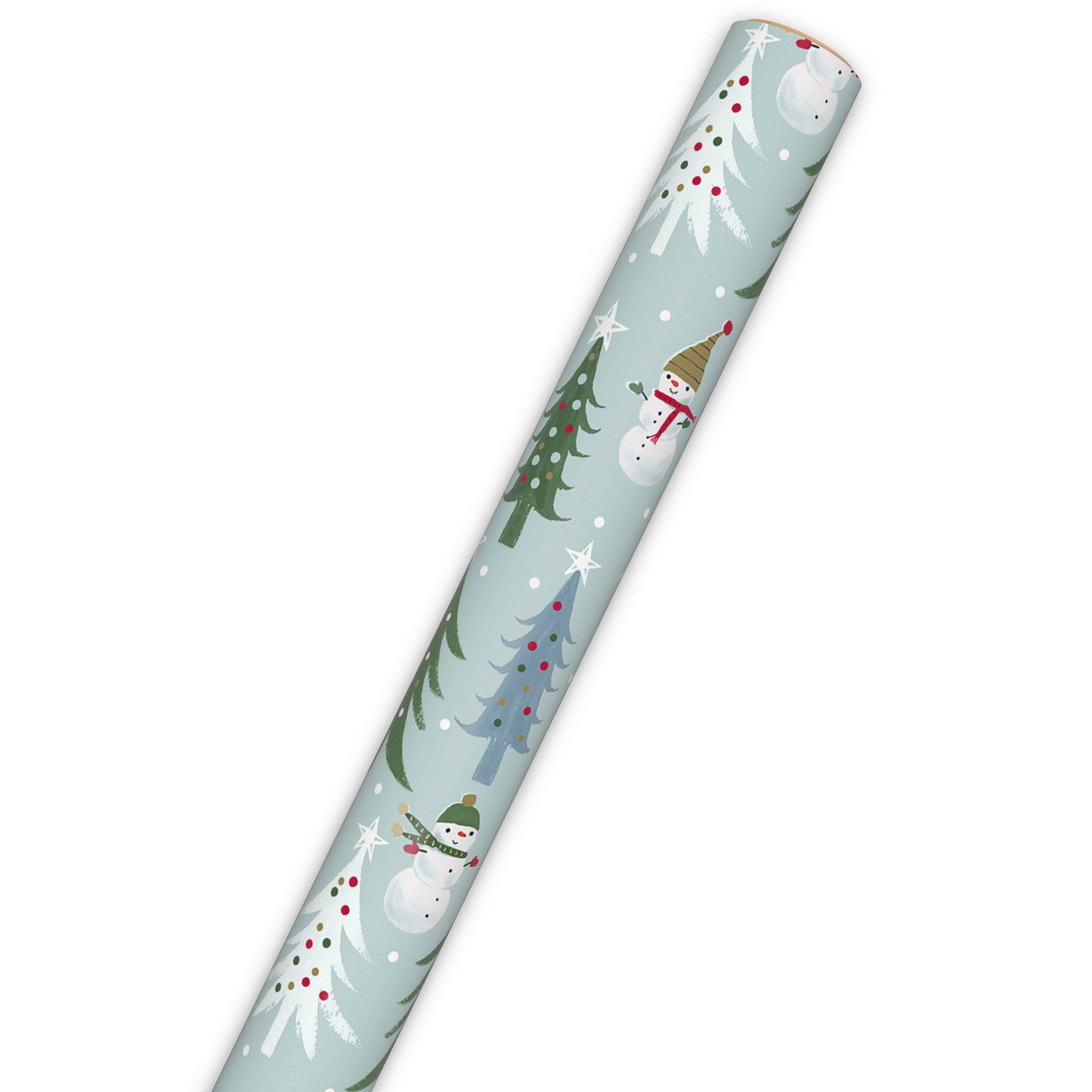 Snowmen and Christmas Trees Jumbo Wrapping Paper  image number 6