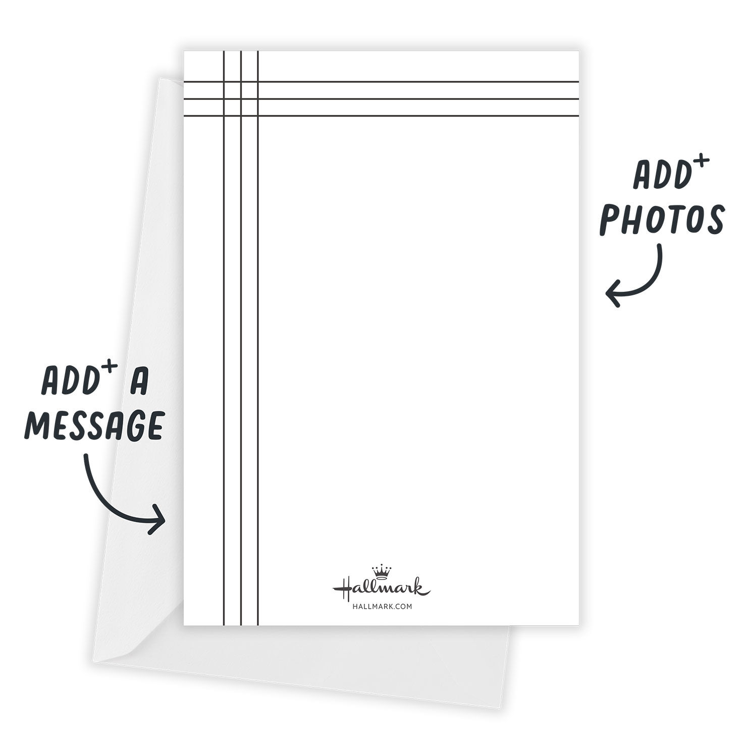 Lines on White Top Nine Flat Holiday Photo Card, , large image number 2