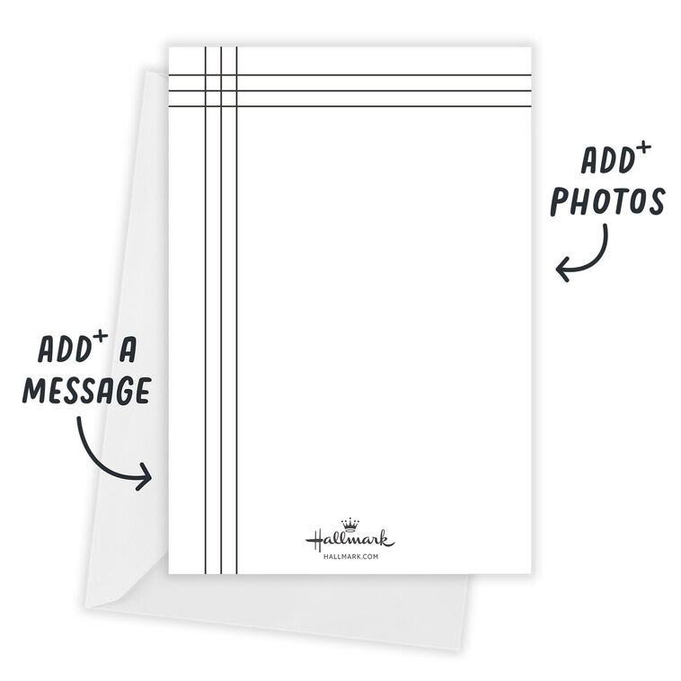 Lines on White Top Nine Flat Holiday Photo Card, , large image number 2