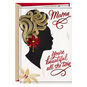 Black Woman Silhouette with Poinsettia Christmas Card for Mom Card Front image number 1