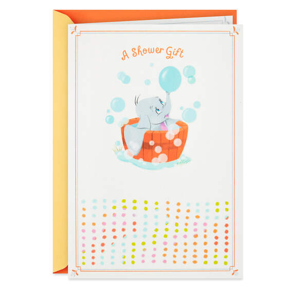 Disney Dumbo in a Bubble Bath Baby Shower Card