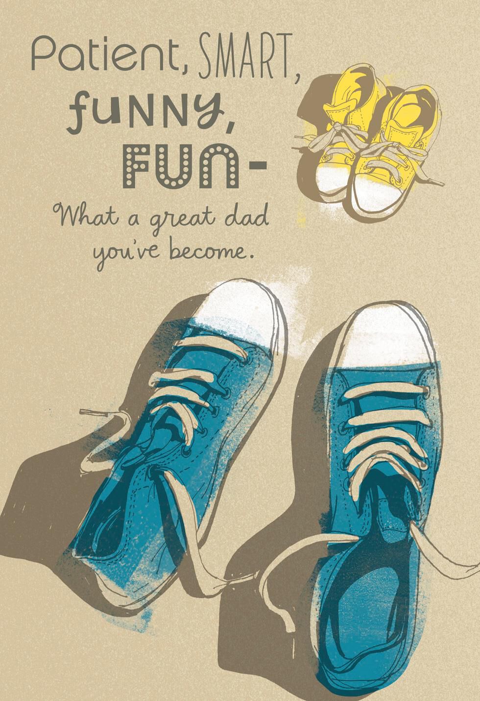 Big and Little Sneakers 1st Father's Day Card