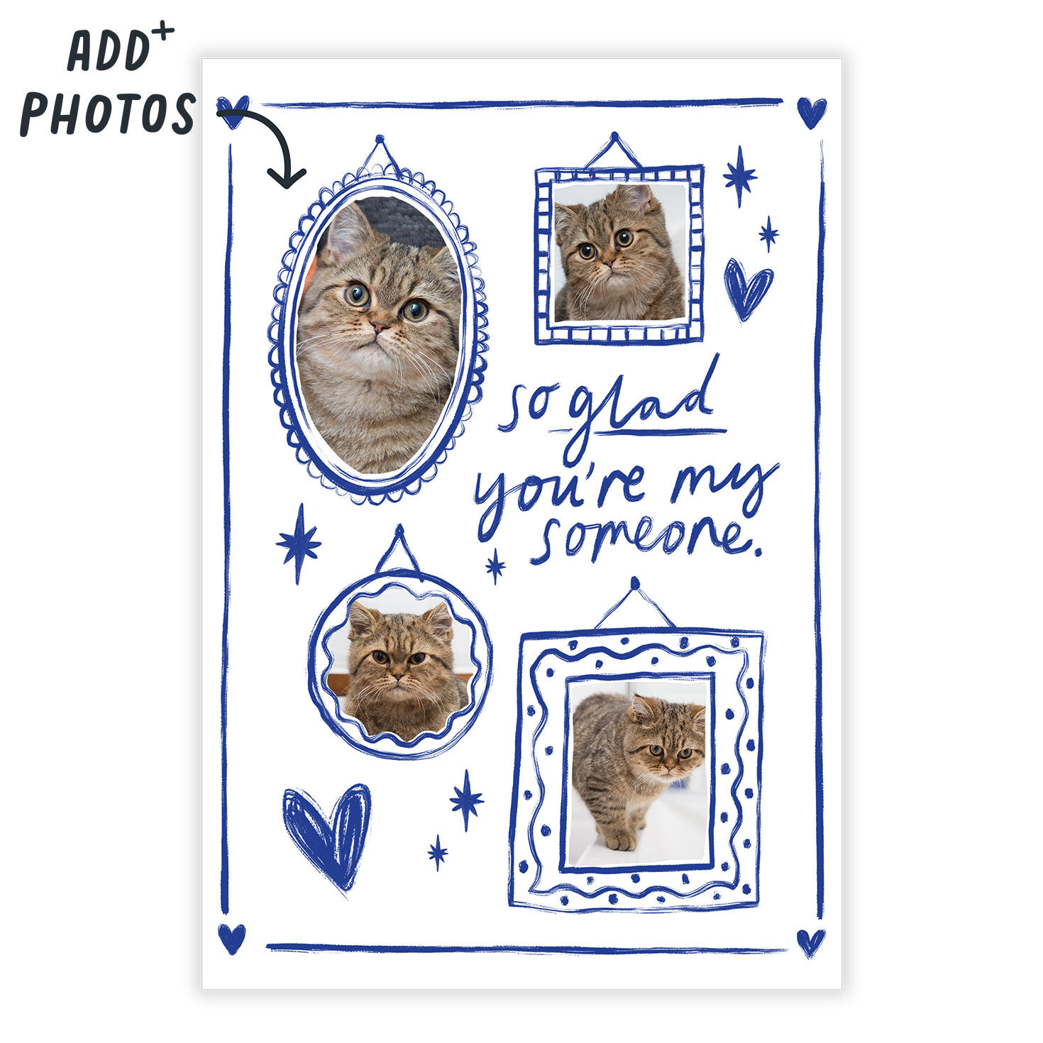 Illustrated Frame Gallery Personalized Love Card Card Front indicating personalization image number 2