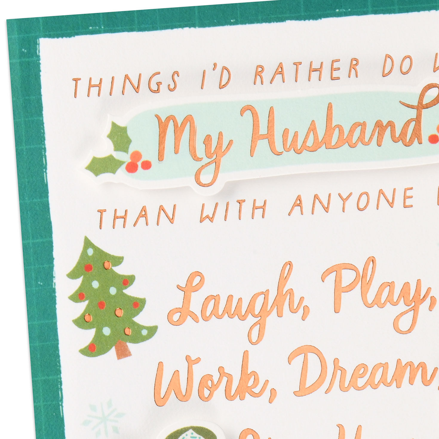 Holiday Icons Husband Christmas Card Card Front Detail image number 4