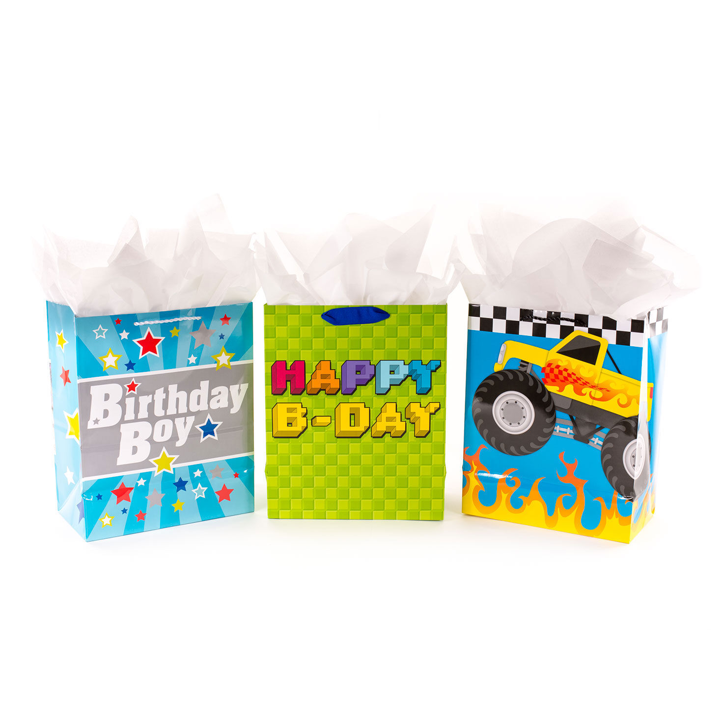 Monster Truck, Gamer and Birthday Boy Large Gift Bags Backs image number 3