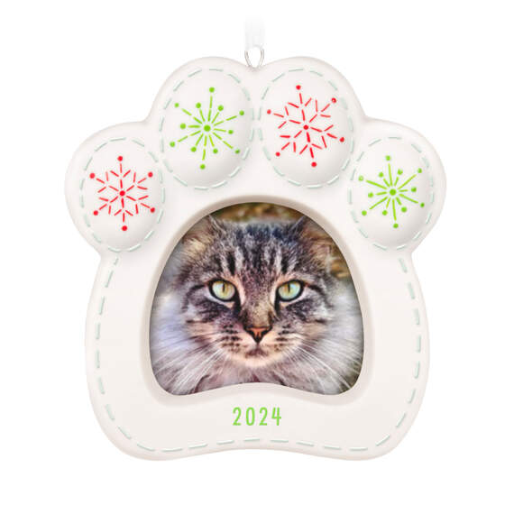 Pretty Kitty 2024 Porcelain Photo Frame Ornament, , large image number 1
