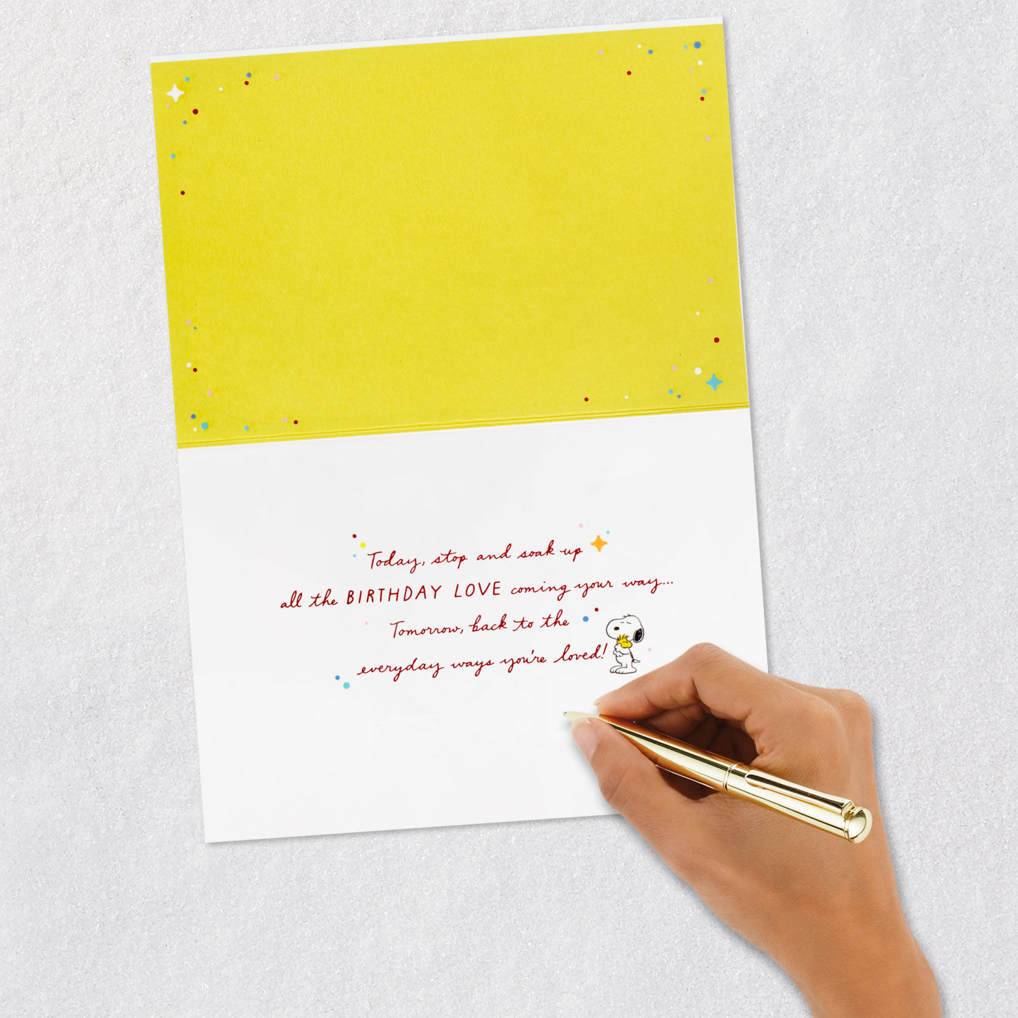 Snoopy Hugs Birthday Card Signing card image number 6