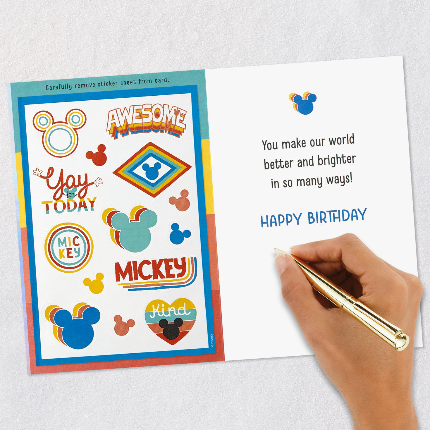 Disney Mickey Mouse You're Awesome Birthday Card for Kids With Stickers for only USD 5.99 | Hallmark