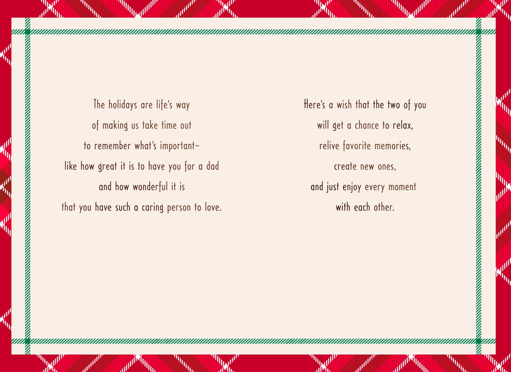 For a Great Dad and the Man He Loves Christmas Card