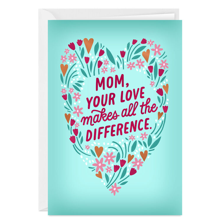 Your Love Floral Heart Custom Love Card