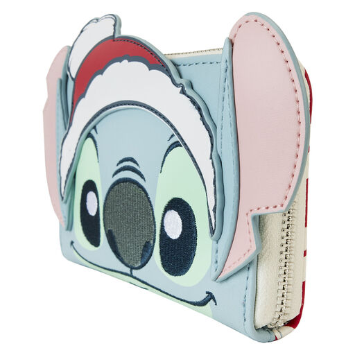 Loungefly Santa Stitch Holiday Zip-Around Wallet, 