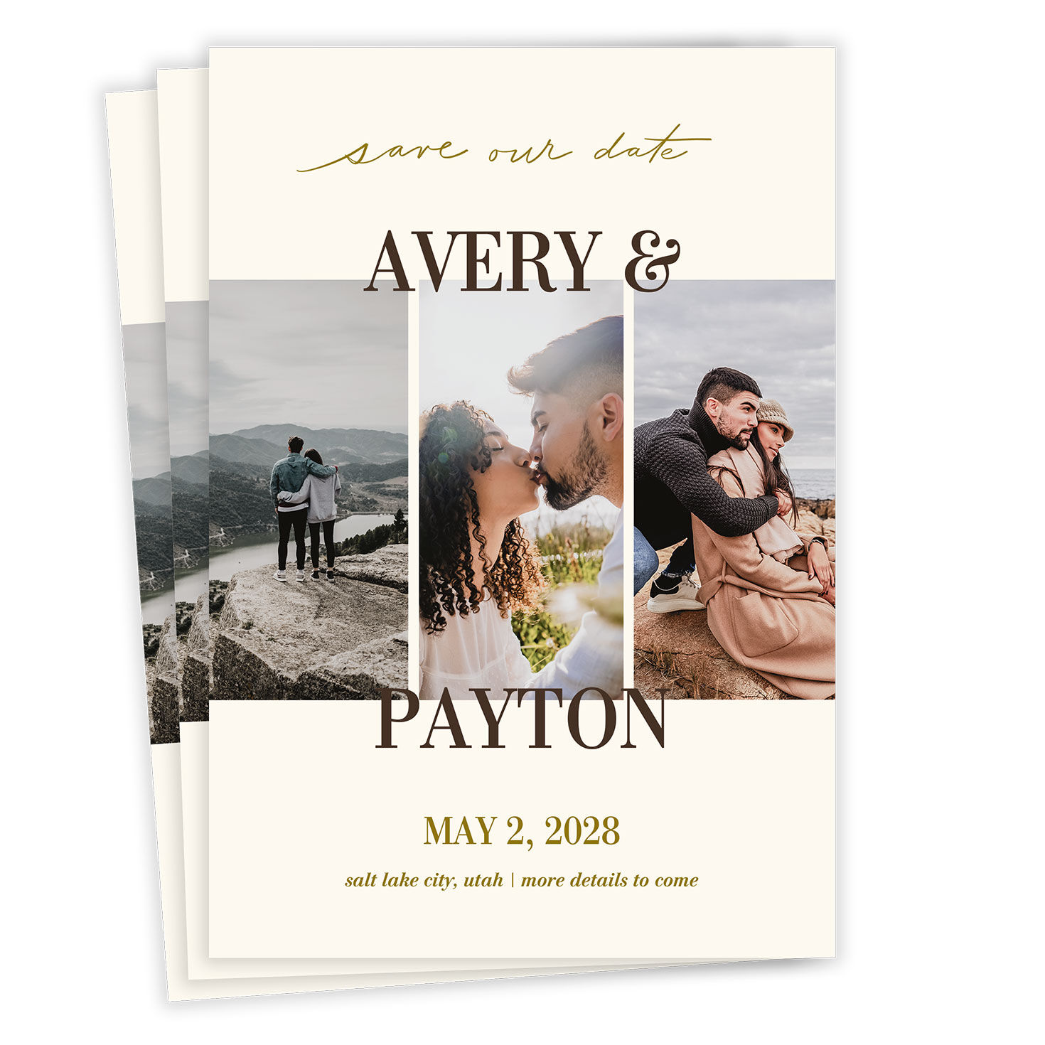 Side By Side Photo Collage Save the Date Announcements Hallmark