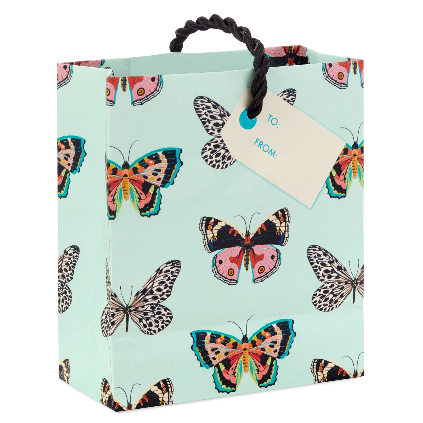 Butterflies on Mint Gift Card Holder Mini Bag Back image number 6