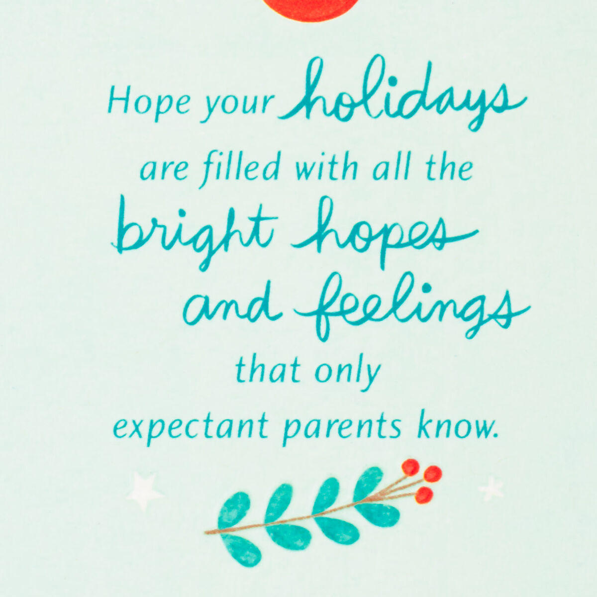 Happy Holidays Christmas Card for Son and Wife Expecting a Baby