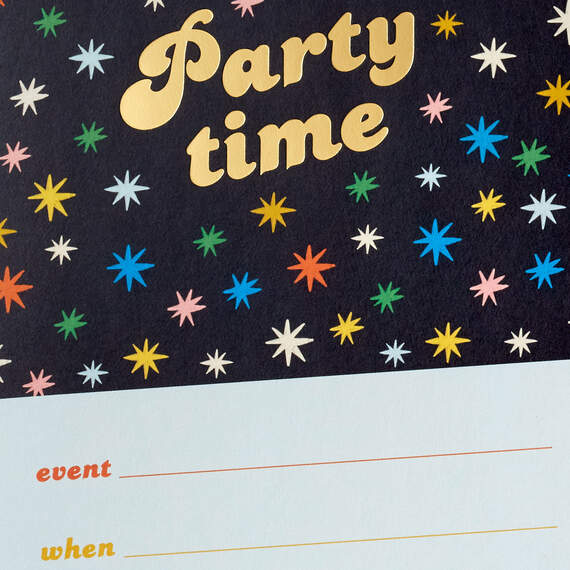 Party Time Stars Fill-in-the-Blank Party Invitations, Pack of 10, , large image number 3