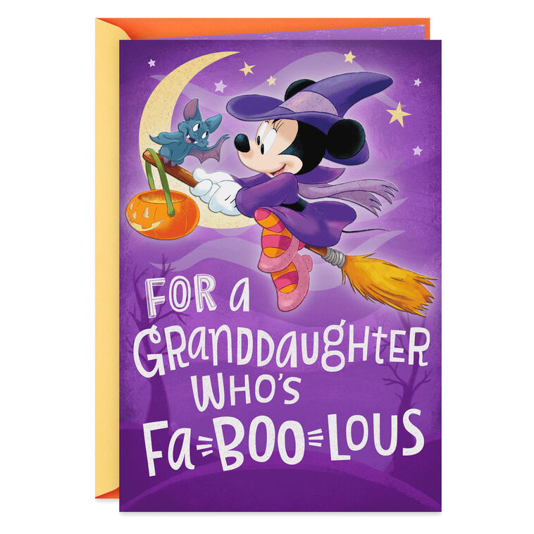 Disney Minnie Mouse You're Fa-Boo-Lous Halloween Card for Granddaughter