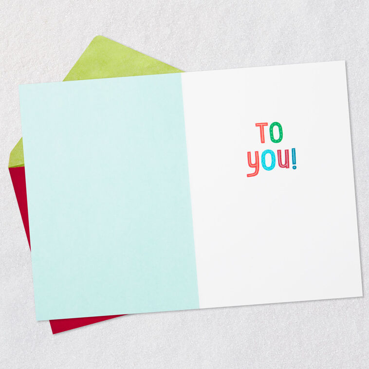 Colorful Letters Christmas Card Open card with envelope image number 3