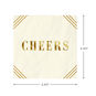Ivory and Gold "Cheers" Cocktail Napkins, Set of 16, , large image number 3