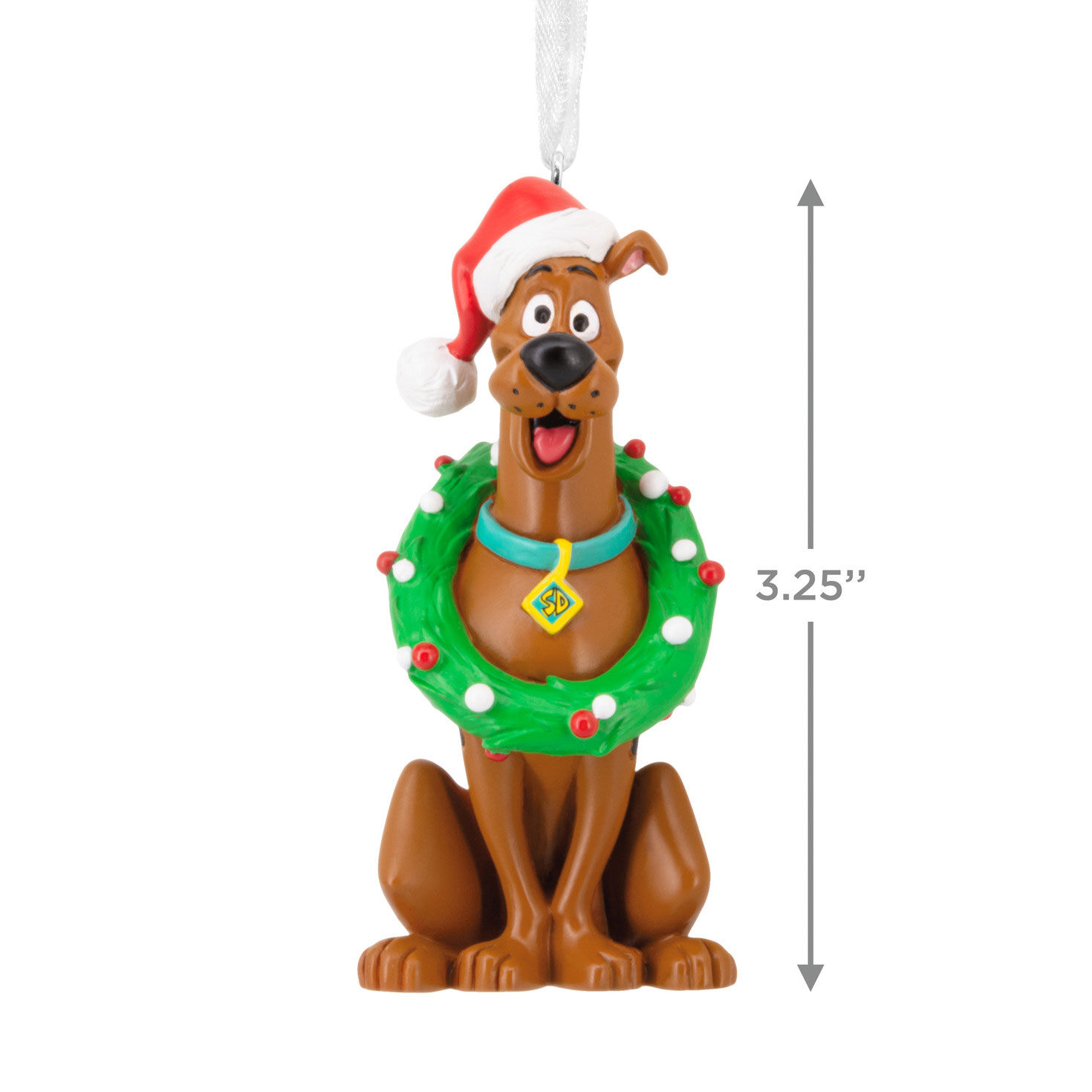 Scooby-Doo With Wreath Christmas Ornament measurement image number 3