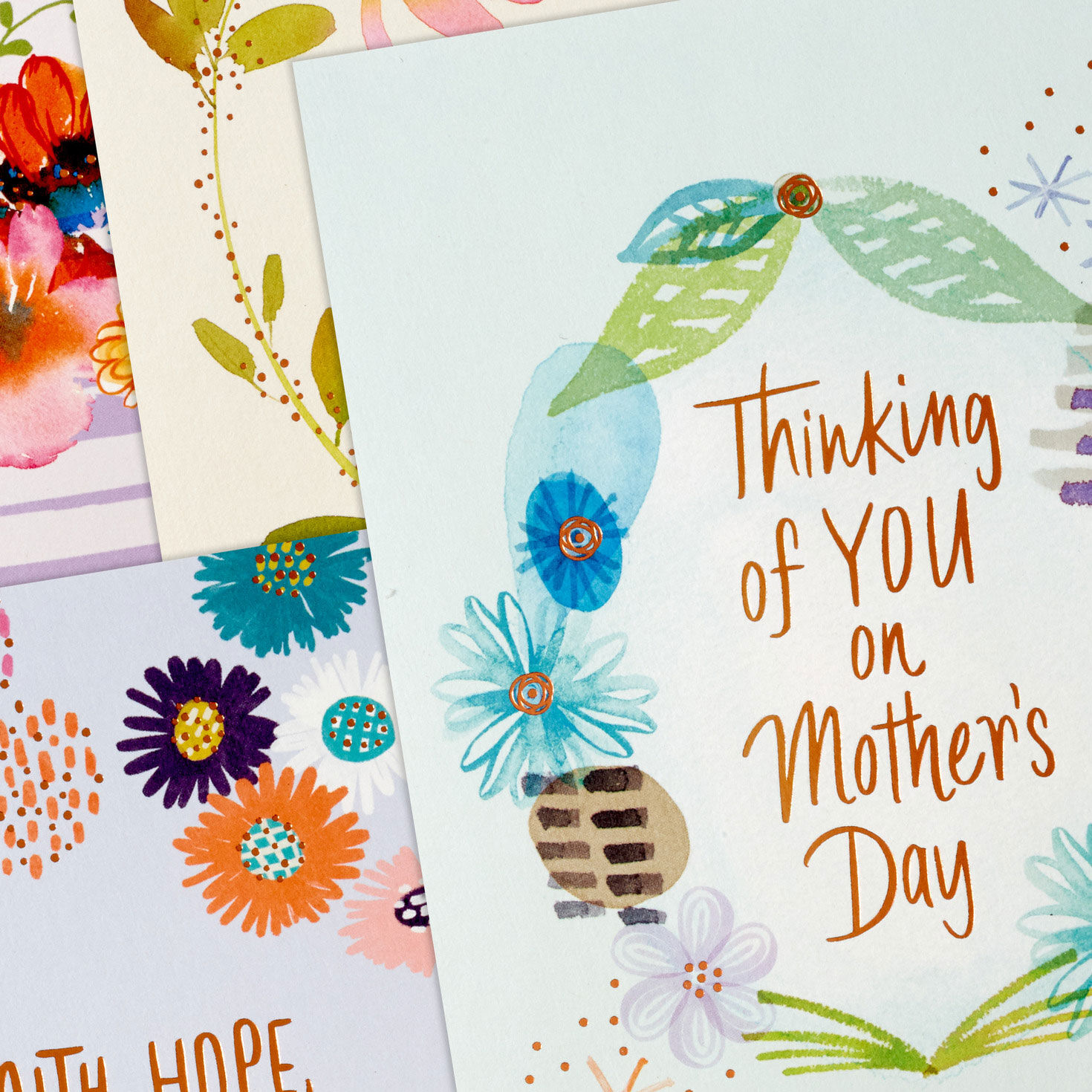 Teal Flowers Mother's Day Cards Assortment  image number 4