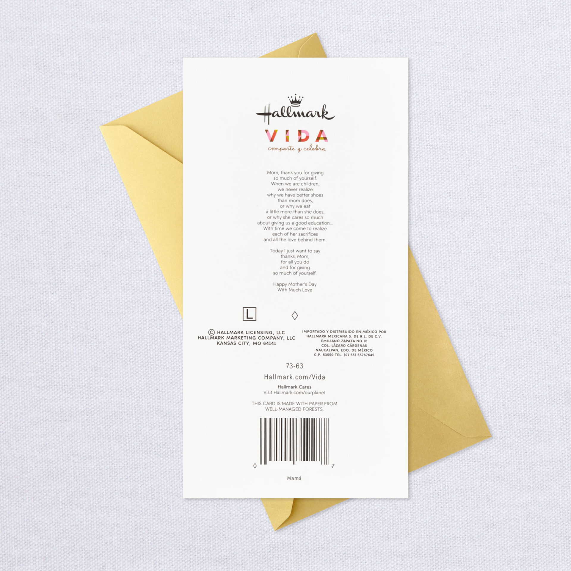 The Love Behind Your Sacrifices Spanish Language Mother S Day Card Greeting Cards Hallmark The Love Behind Your Sacrifices Spanish Language Mother S Day Card Greeting Cards Hallmark