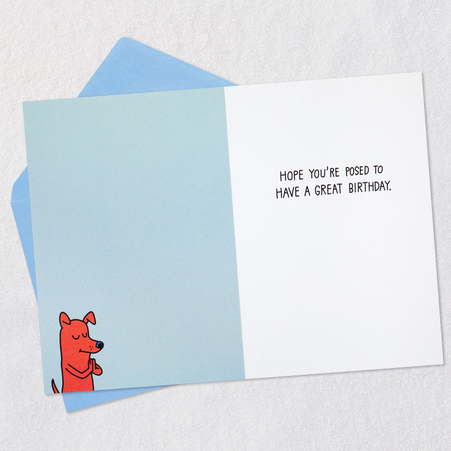 Dogs Doing Yoga Poses Pun Funny Birthday Card Open card with envelope image number 3